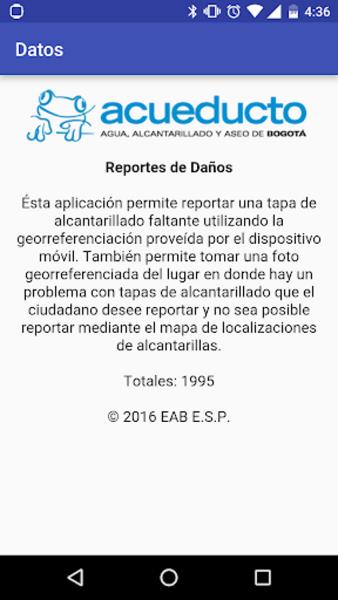 Reporte Daños EAAB ภาพหน้าจอ 0