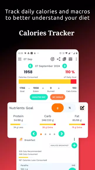 Food Tracker & Calorie Counter Captura de pantalla 0