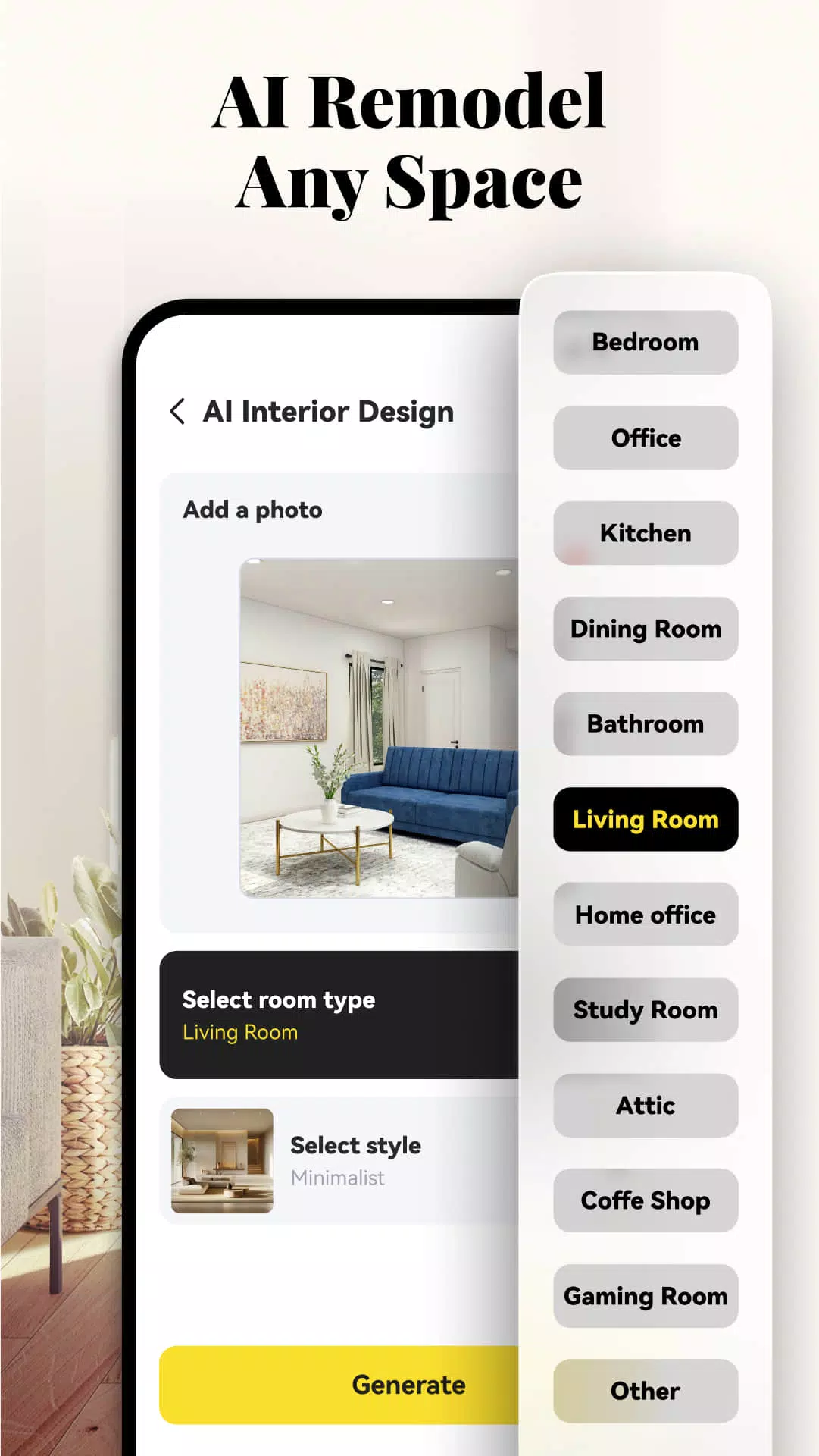 AI Home Design: Interior Decor Schermafbeelding 1
