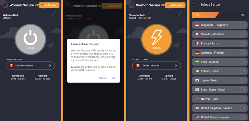 Woman Secure VPN Zrzut ekranu 2