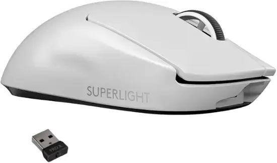 Logitech - Pro X Superlight Lightweight Wireless Gaming Mouse com Hero 25K Sensor - sem fio - branco