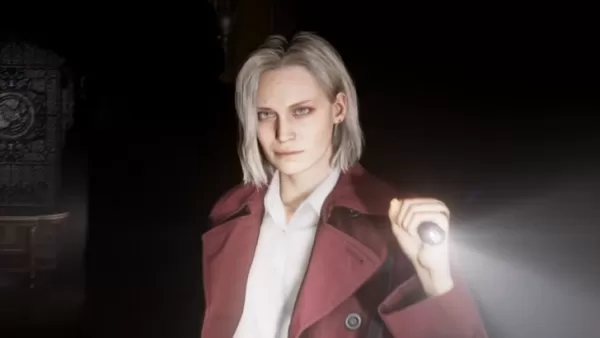 Grace Ashcroft’s Mother looking directly at the player with flashlight in hand