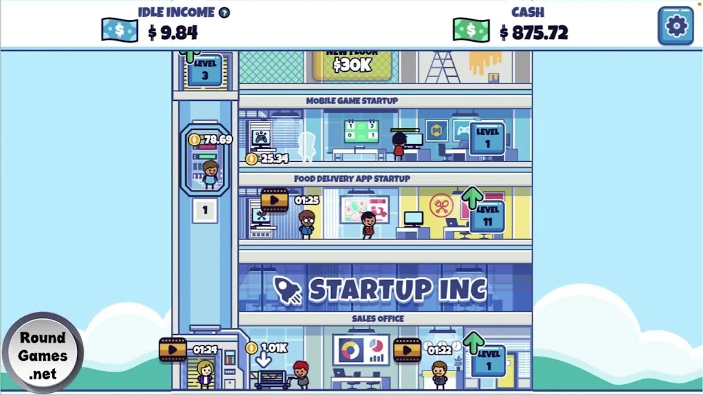 Idle Startup Tycoon ဖန်သားပြင်ဓာတ်ပုံ 3