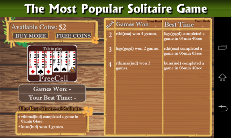 Freecell Patience Solitaire Captura de pantalla 0