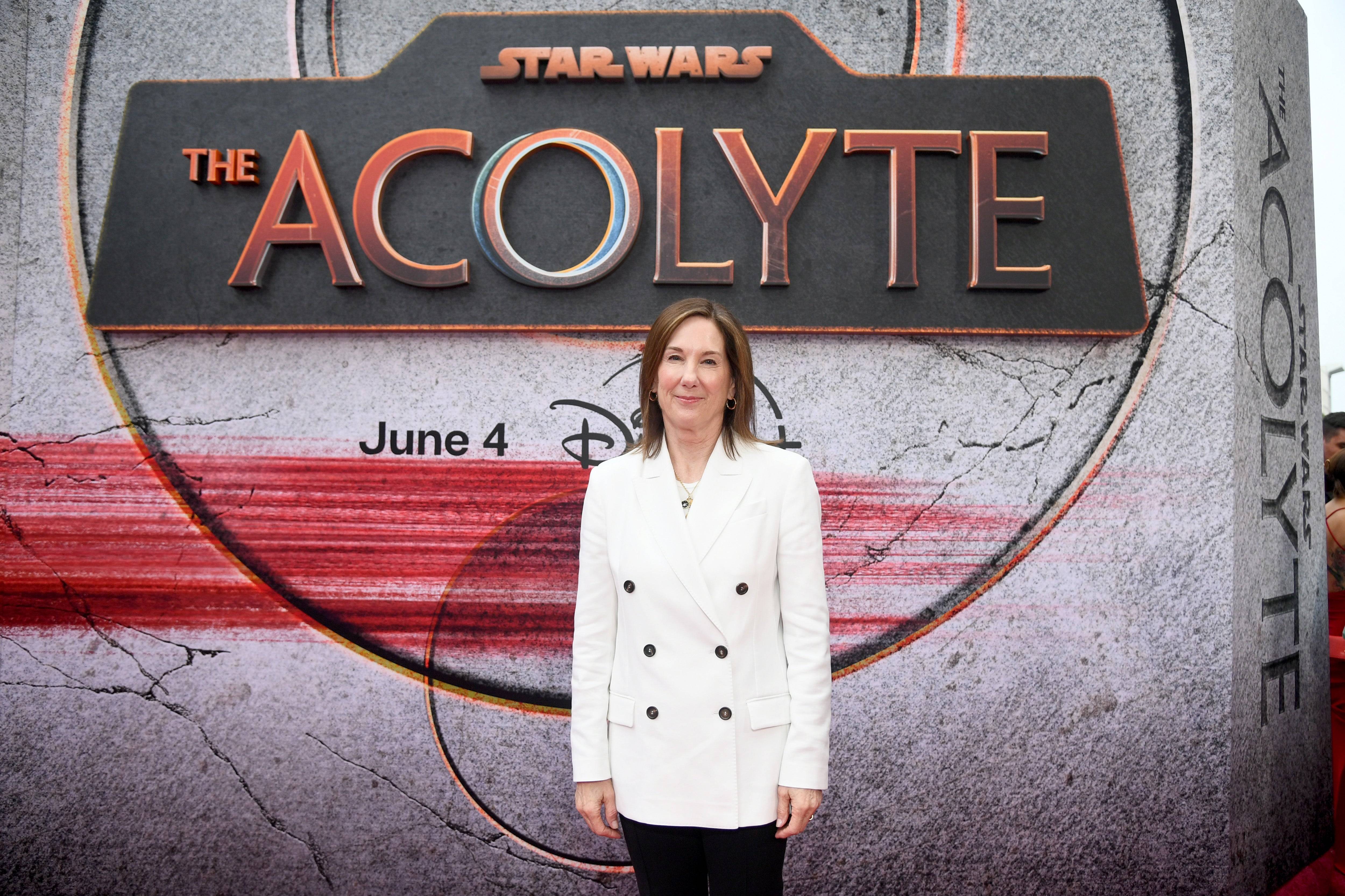 Kathleen Kennedy, lors du lancement de Disney + Star Wars, montrent l'Acolyte. Photo d'Alberto E. Rodriguez / Getty Images pour Disney.