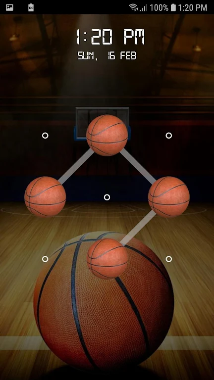 Basketball Screen Lock Pattern Ảnh chụp màn hình 2