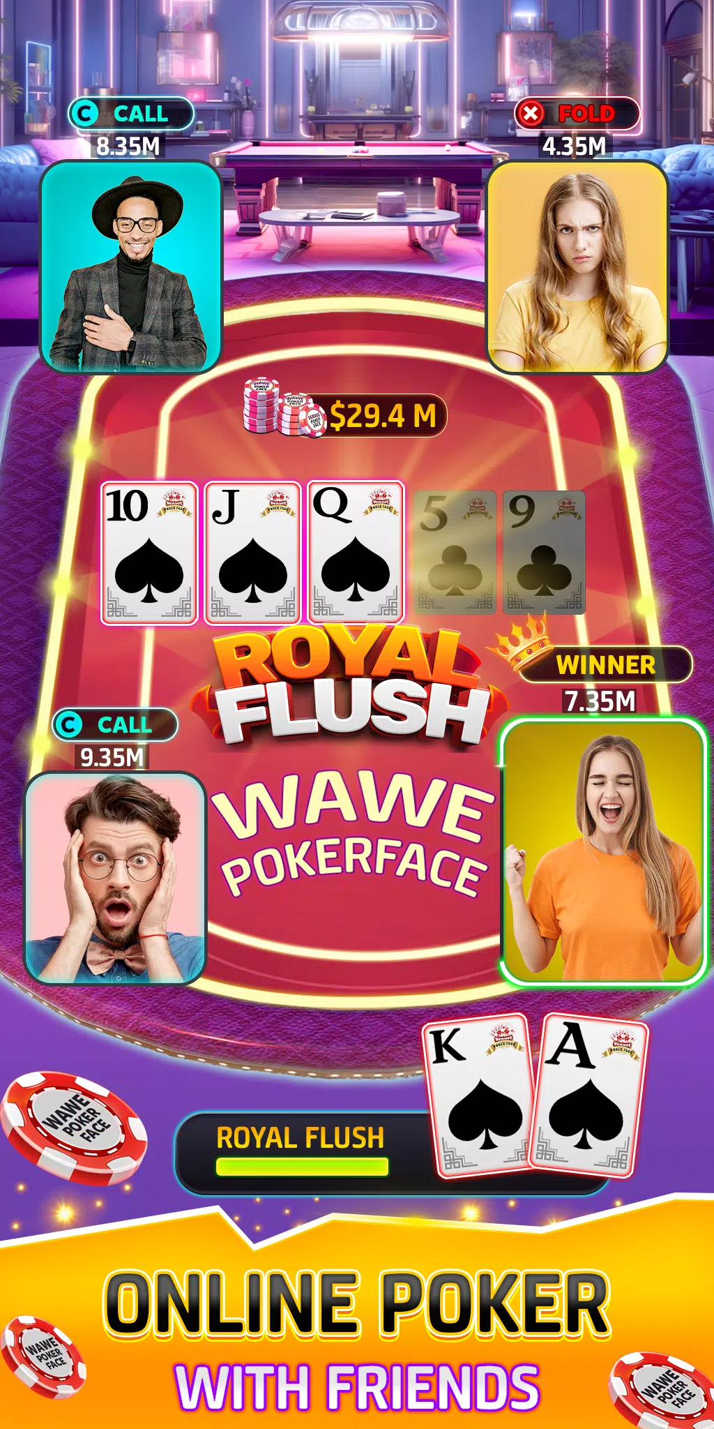 Wawe Poker Face - Holdem Poker Capture d'écran 0