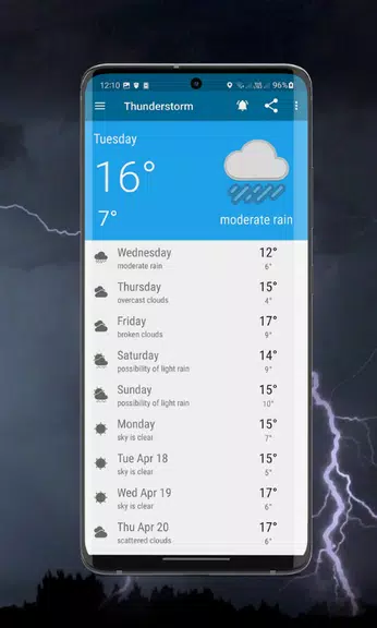 Thunderstorm- weather warnings ภาพหน้าจอ 3