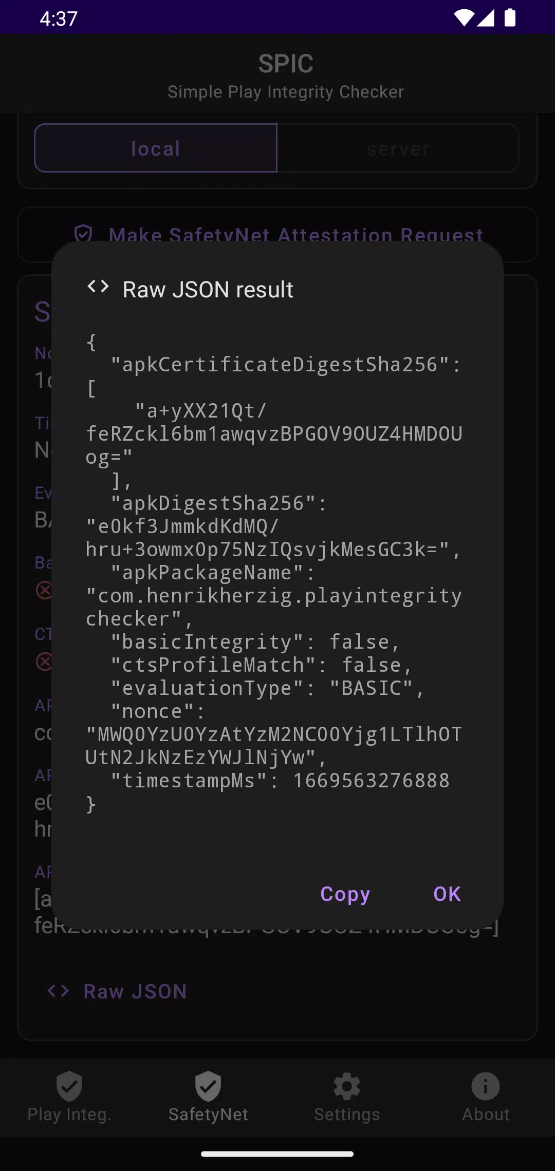 SPIC - Play Integrity Checker ภาพหน้าจอ 1