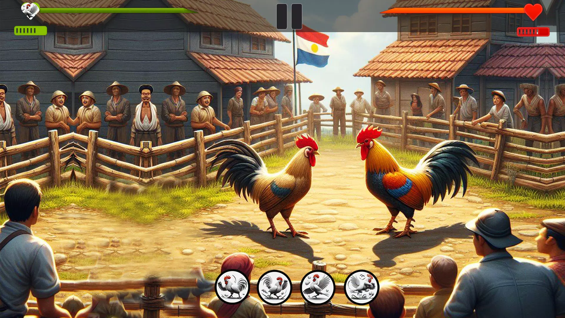 Farm Rooster Fighting Chicks 1 Captura de pantalla 2