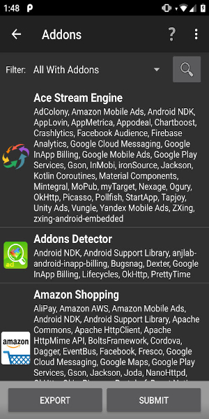 Addons Detector Capture d'écran 1