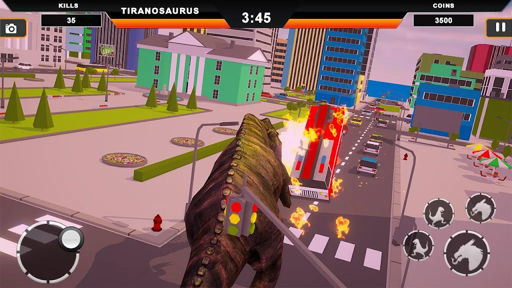 Dinosaur Rampage: Dino City Rampage Simulator स्क्रीनशॉट 3
