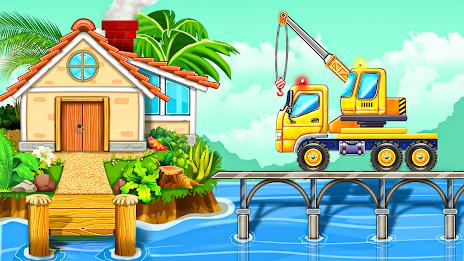 Build a House-Kids Truck Games ဖန်သားပြင်ဓာတ်ပုံ 0