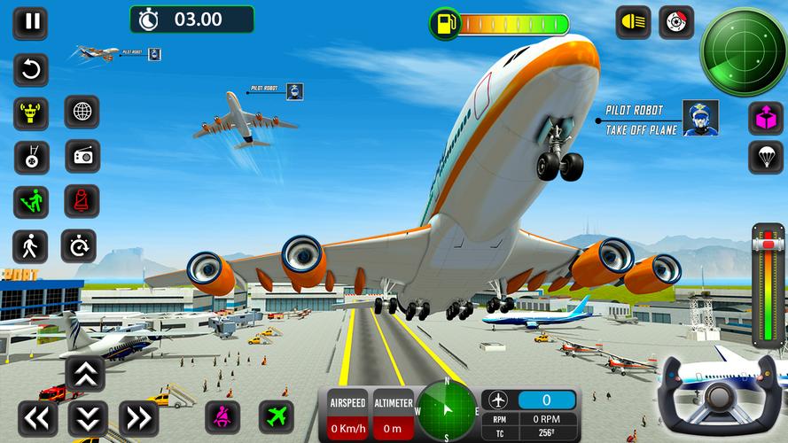 Robot Pilot Airplane Games 3D Ảnh chụp màn hình 2