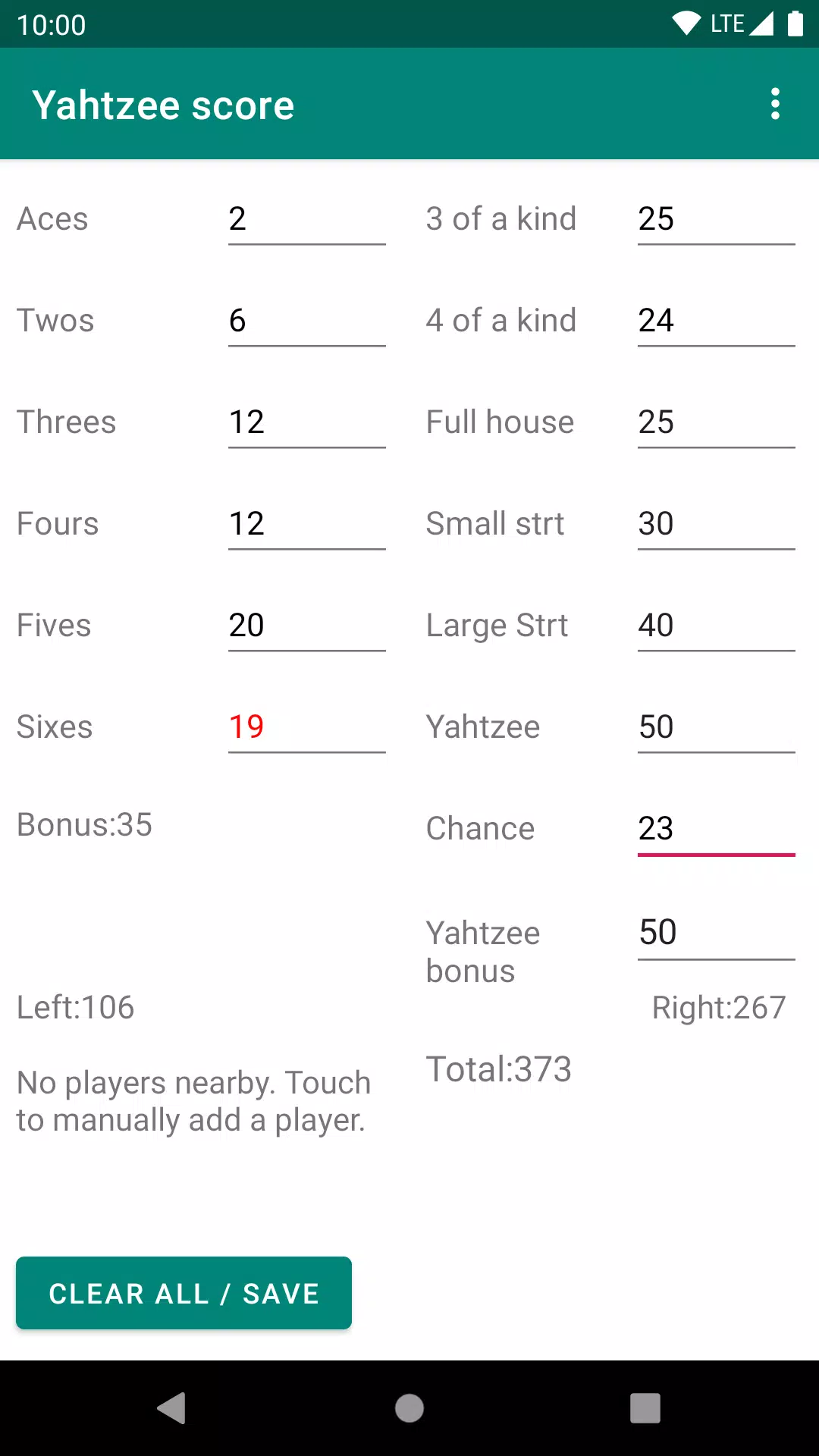 Yatzy score スクリーンショット 0