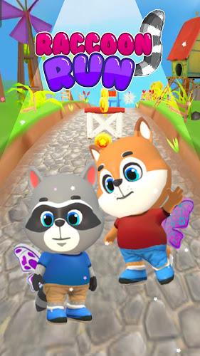 Raccoon Fun Run: Running Games Zrzut ekranu 1