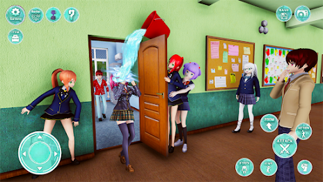 Anime Girl High School Life 3D Ekran Görüntüsü 2