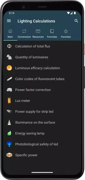 Schermata Lighting Calculations 0