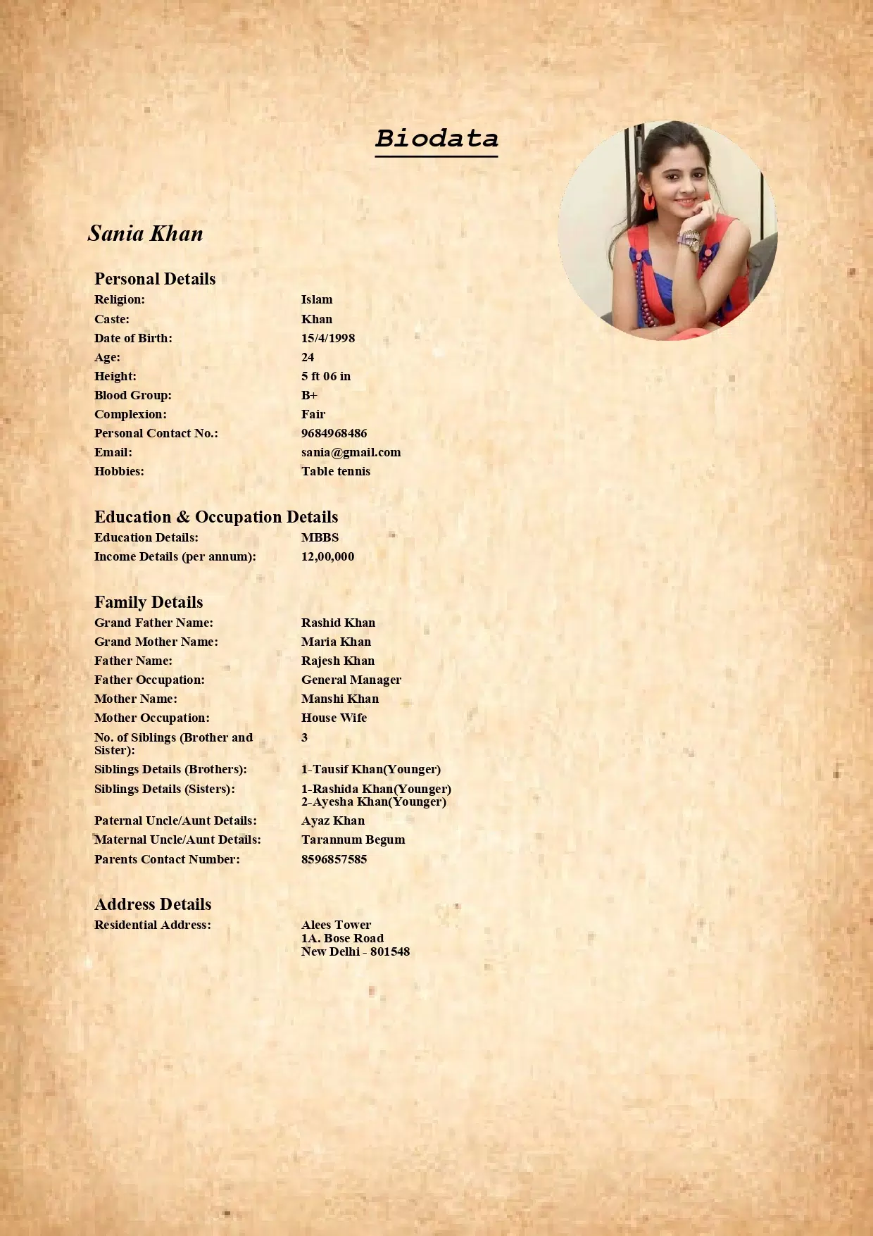 Muslim Marriage Biodata Maker Captura de pantalla 3