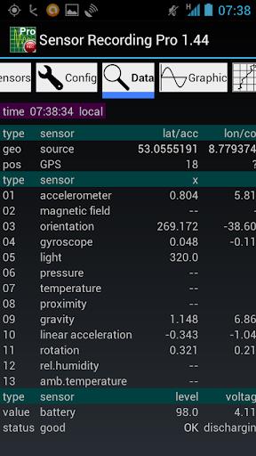 Sensor Recording Lite ဖန်သားပြင်ဓာတ်ပုံ 2