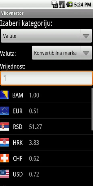 Schermata VKonvertor - konvertor valuta 1