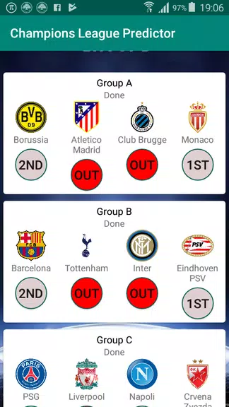 Champions Football Predictor Tangkapan skrin 0