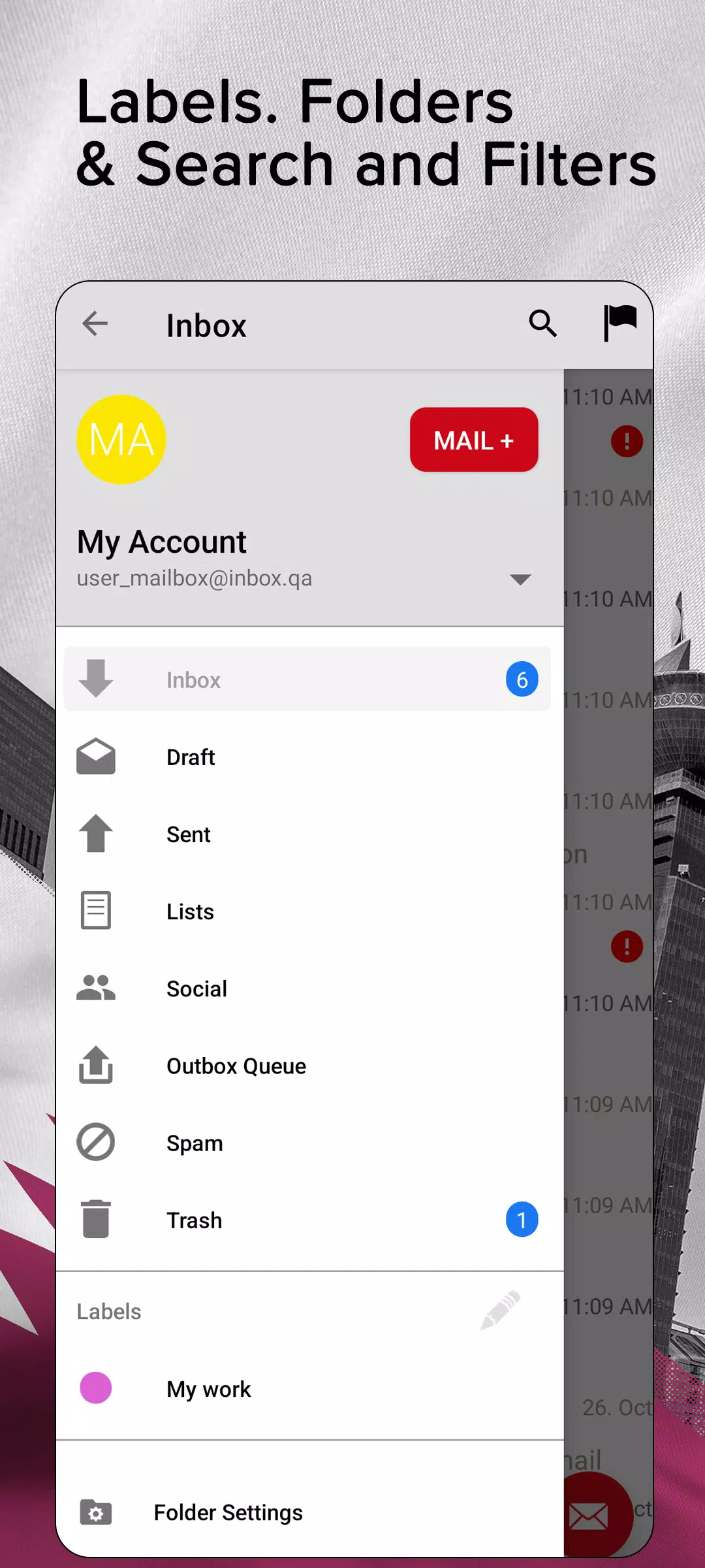 Inbox.qa email Captura de tela 1