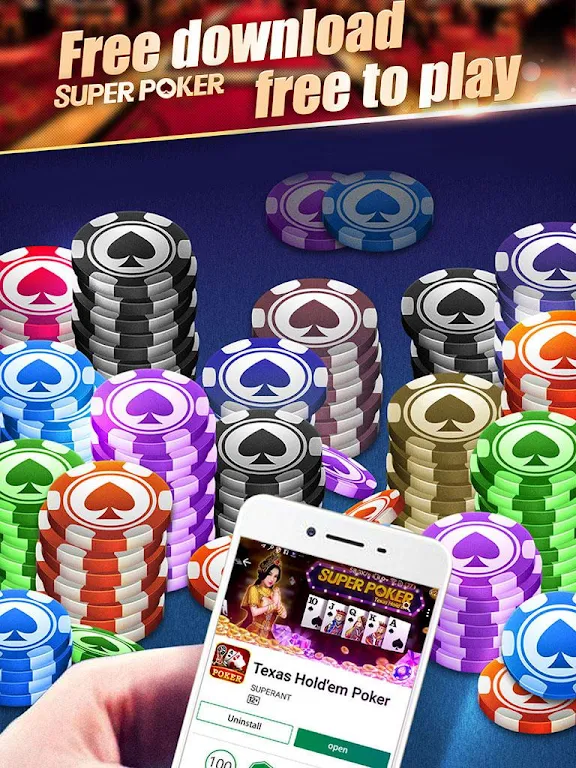 Super Texas Poker--Best Free Texas Hold'em poker Schermafbeelding 0