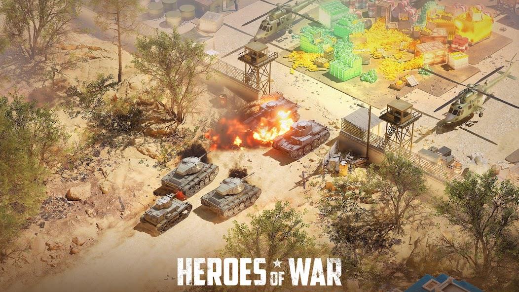 Heroes of War: Idle army game Mod Schermafbeelding 1