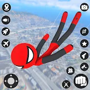 StickMan Rope Hero Spider Game ဖန်သားပြင်ဓာတ်ပုံ 0