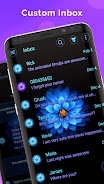 Blue Blossoms SMS Theme Schermafbeelding 0