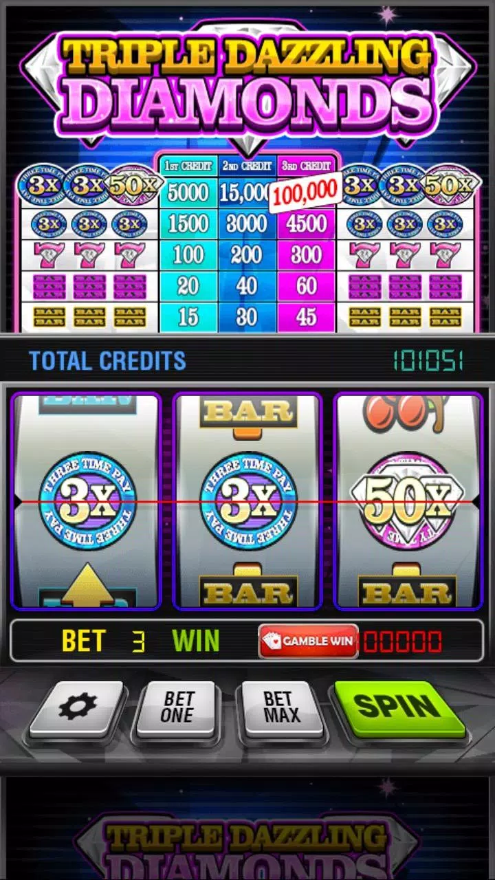 Triple Dazzling Diamonds Slots Ekran Görüntüsü 0