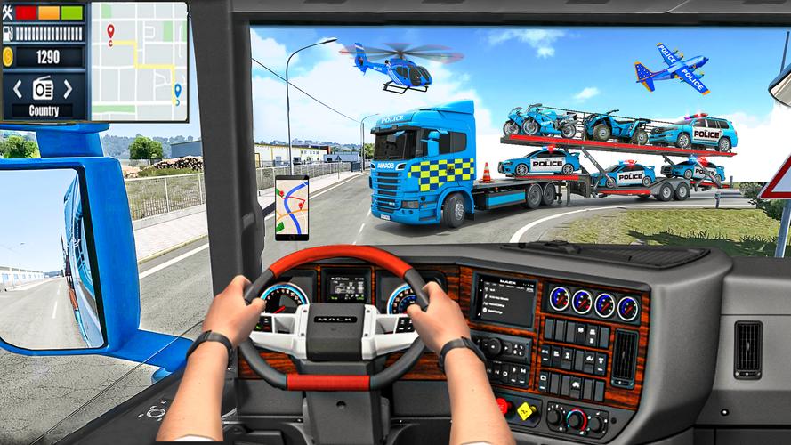 US police Cars Transport truck Schermafbeelding 2
