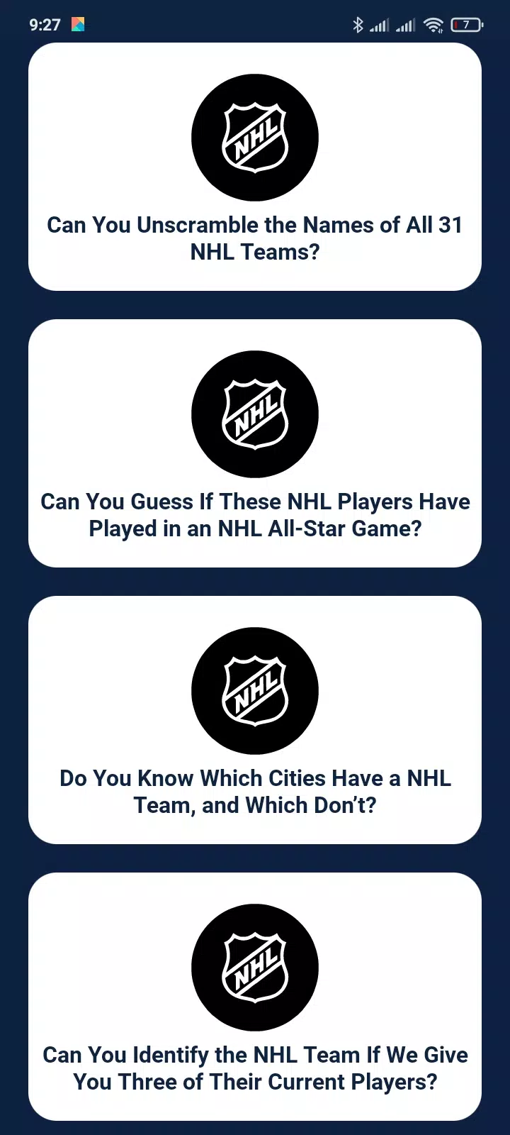 Trivia Game For NHL Addict! ภาพหน้าจอ 0