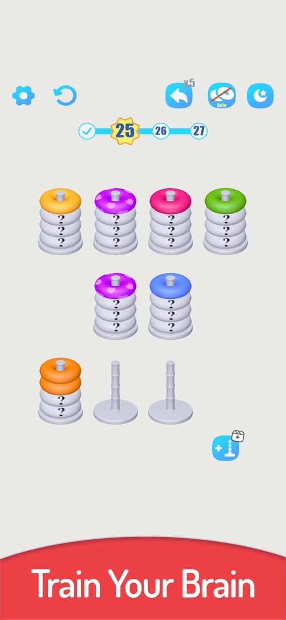 3D Color Sort Hoop Stack Schermafbeelding 1