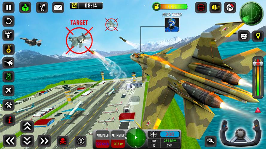 Robot Pilot Airplane Games 3D Ảnh chụp màn hình 3