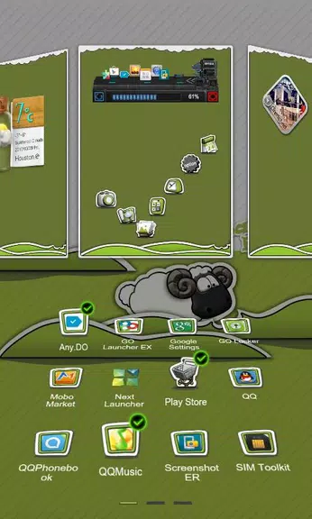Next Launcher Theme P.Sheep Tangkapan skrin 3