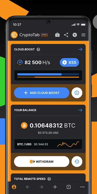 CryptoTab Browser Pro Level Captura de tela 1