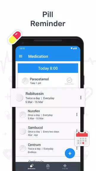 Health tracker & Pill Reminder Скриншот 2