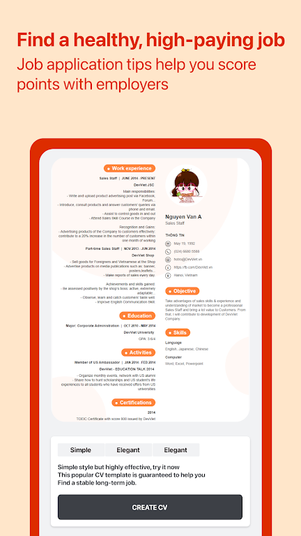 Cover Letter for Job App 스크린샷 1