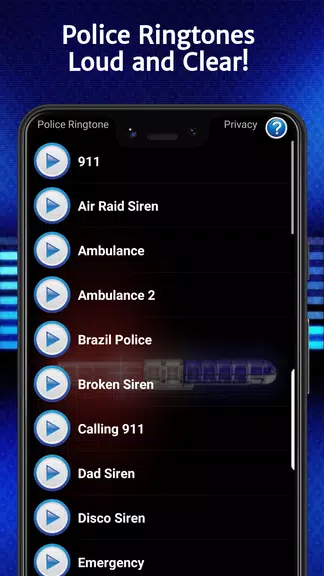 Police Ringtones ဖန်သားပြင်ဓာတ်ပုံ 0
