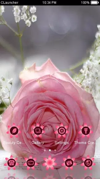 Pretty Pink Rose Theme Schermafbeelding 2