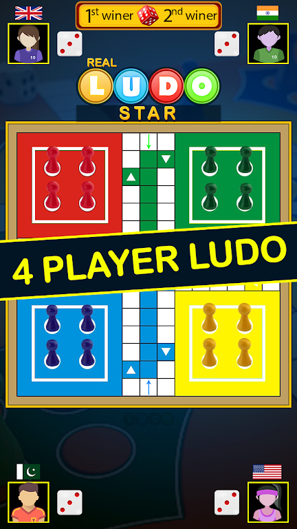 Real Ludo Star King : Board Game Capture d'écran 1