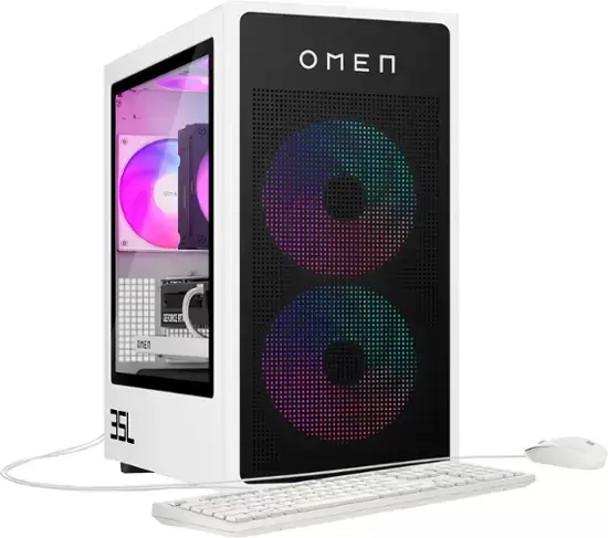 HP Omen - 35L Gaming Desktop - AMD Ryzen 7 8700G - 16 GB DDR5 Memória - Nvidia geForce RTX 4060 TI - 1TB SSD - Branco/Preto