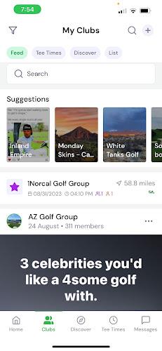 GolfLync Social Media for Golf Zrzut ekranu 1