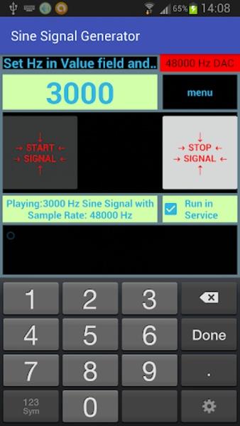 Sine SignalnGenerator Capture d'écran 2