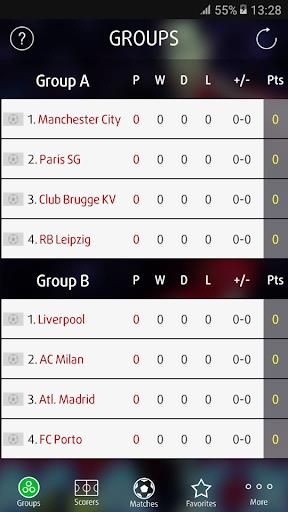 Live Scores for Champions League ဖန်သားပြင်ဓာတ်ပုံ 1