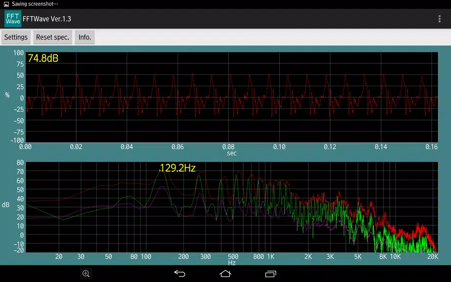 Schermata Sound monitor FFTWave 1