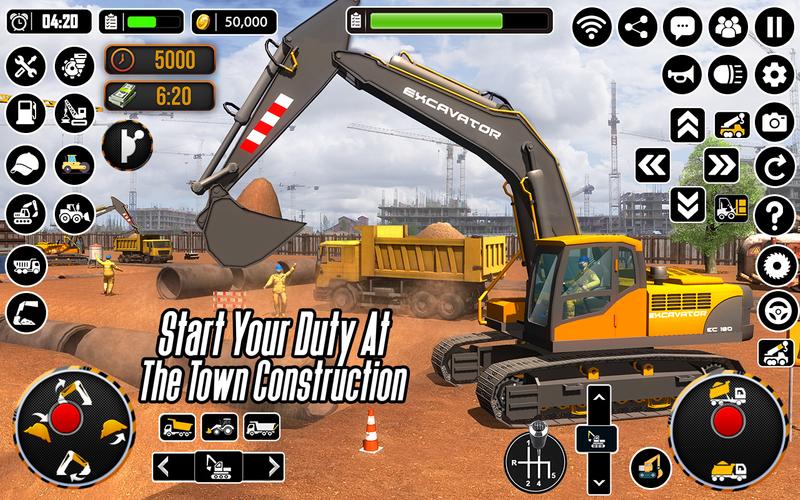 City Heavy Excavator Crane 3D Capture d'écran 3