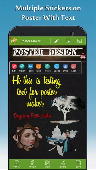 Poster Maker - Fancy Text Art ဖန်သားပြင်ဓာတ်ပုံ 2